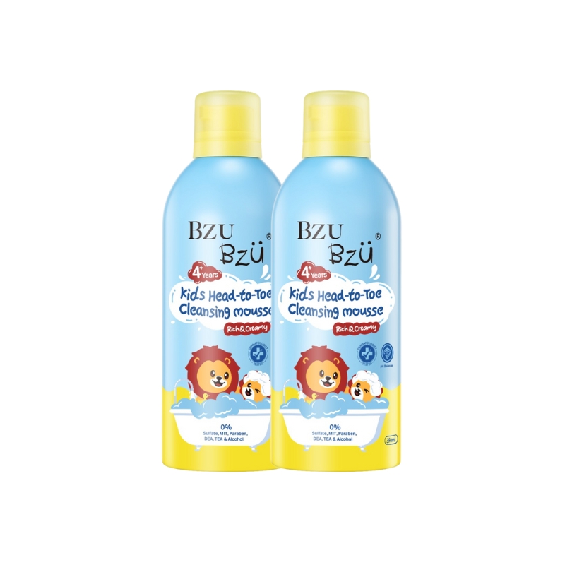 (Bundle of 2) Bzu Bzu Kids Head-to-Toe Cleansing Mousse 350ml